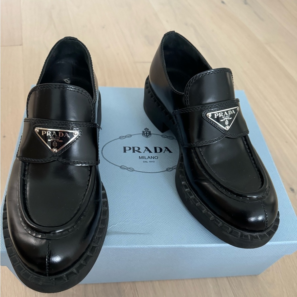 Prada chocolate loafers